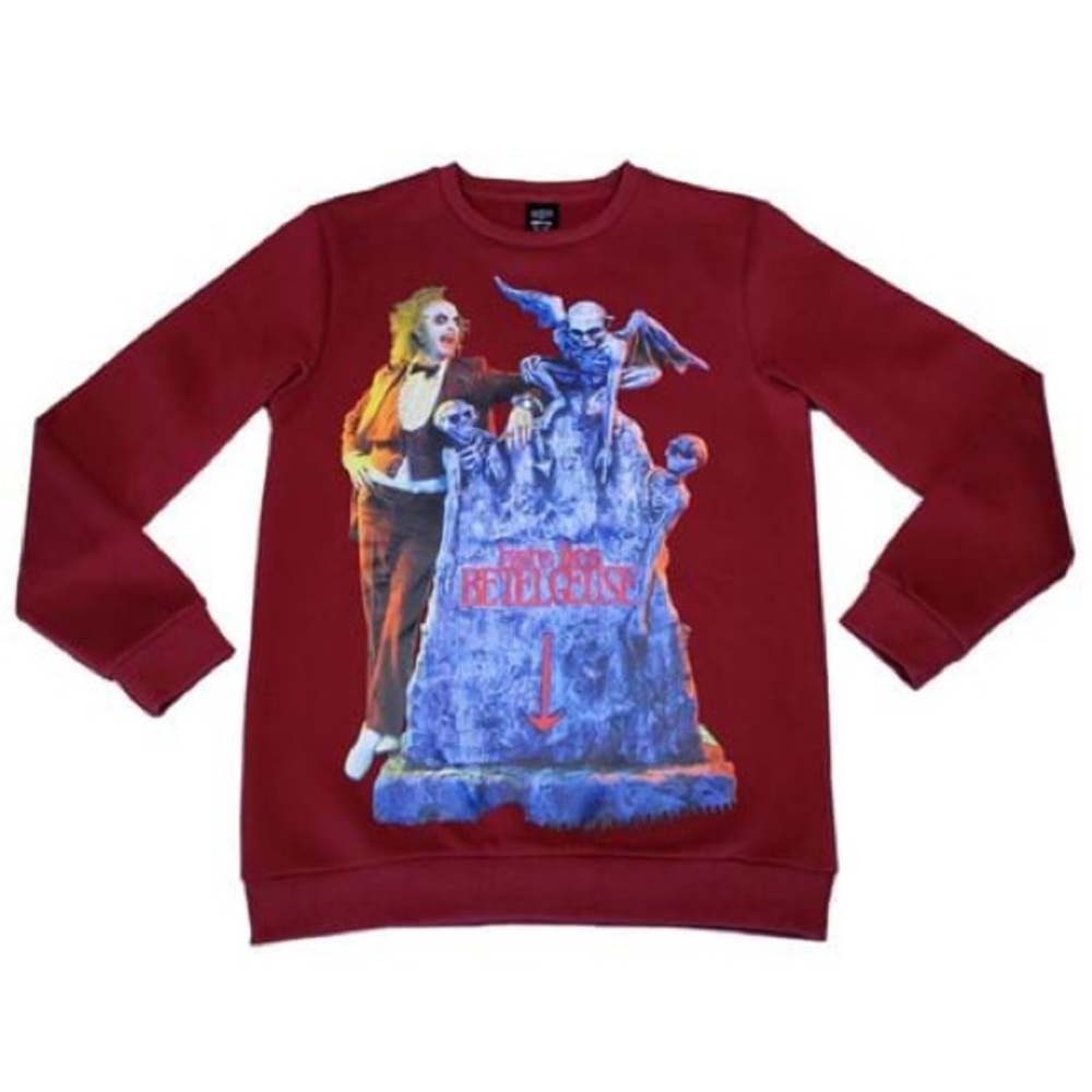 New limited edition  Beetlejuice Tombstone Adult
Crew Neck Sweater.